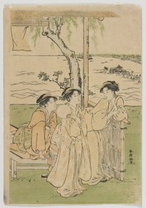 Three Beauties in Summer, Women at Takanawa